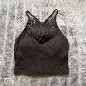 Black SO Cropped Tank